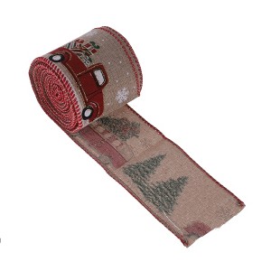 Unique Bargains Gift Wrap Ribbons Truck & Snowflake Colorful 157.48"x2.56" 1 Pc - 1 of 4