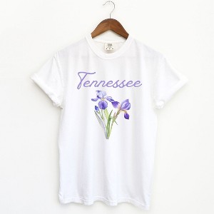 Simply Sage Market Women's Tennessee Flower Colorful Short Sleeve Garment Dyed Tee - 1 of 2