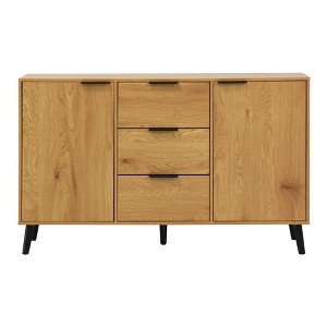 VYNXARIA 47.2" Natural Wood Kitchen Cabinet: Storage - Packed Sideboard with 3 Drawers & 2 Doors - 1 of 4