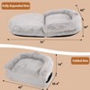 71"L x 43"W x 10"H Human Sized Dog Bed, Giant Dog Bed for Adults, Faux Fur Foldable Floor Sofa Bed for Reading Napping, Removable Cover - 2 of 4