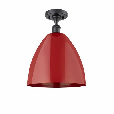 Plymouth Dome - 1 Light Semi-Flush Mount In Industrial Style-14.75 Inches Tall and 12 Inches Wide