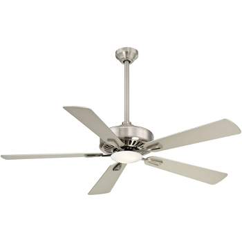 52" Minka Aire Modern Indoor Ceiling Fan with LED Light Remote Control Brushed Nickel Silver Etched Glass for Living Room Kitchen