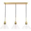 Elegant Lighting Clive 3 light Brass and Clear seeded glass pendant - 3 of 4