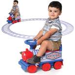 Ride On Toy Train with Tracks - Electric Features Fun Flashing Lights and Music, Storage Seat, 16 Tracks - Playable Without Tracks – Play22Usa
