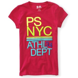 Aeropostale Girls NYC Athl Dept 34 Graphic T-Shirt, Pink, 4 - 1 of 1