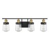 Savoy House Macauley 4 - Light Vanity in  Vintage Black/Warm Brass - 2 of 4