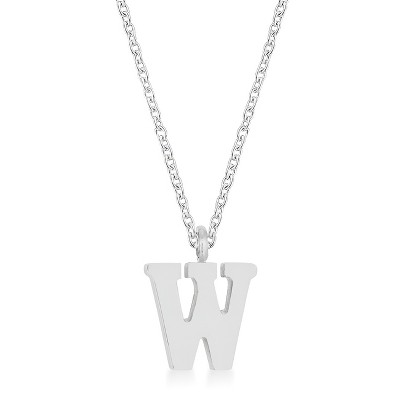 Slickblue Personalized Stainless Steel Initial Necklace, 16" Chain with 2" Extender, Rose Gold/Silver, Choose Letter I-Z