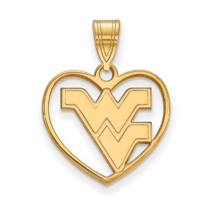 Black Bow Jewelry 14k Yellow Gold Plated Sterling Silver West Virginia Mountaineers NCAA Pendant - 1 of 2