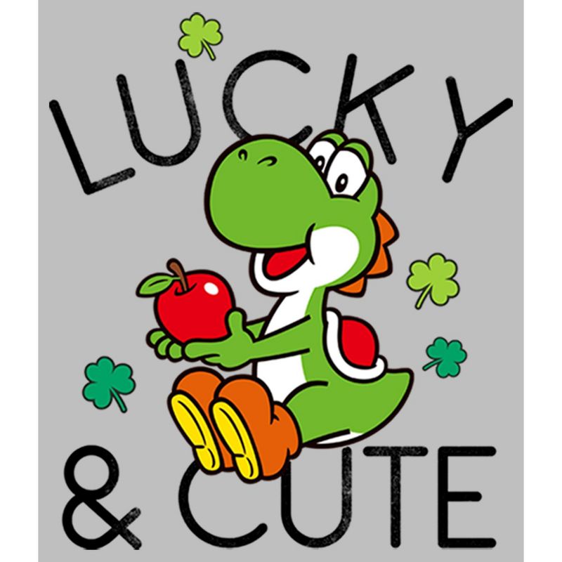 Men's Nintendo Super Mario Yoshi St. Patrick's Lucky and Cute Long Sleeve Shirt, 2 of 5