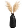 Sagebrook Home Ceramic Vase Contemporary Plaid Textured Vase For Floral Arrangements Decorative Table Accent - 3 of 4