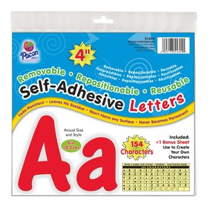 Pacon® Self-Adhesive Letters, Red, Cheery Font, 4", 154 Characters - 1 of 1
