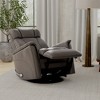 Global Home Bentley Leather Swivel Glider Recliner with Manual Adjustable Headrest & Footrest - 3 of 4