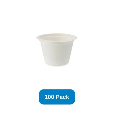 StalkMarket 4 oz Sugarcane Portion Cup Compostable Souffle Cup - Pack of 100