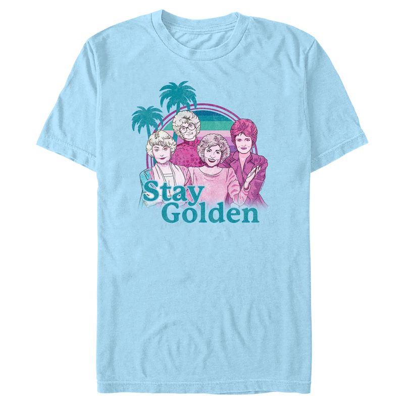 Men's The Golden Girls Tropical Stay Golden Cartoon T-Shirt, 1 of 5
