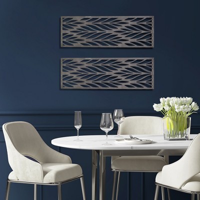 MAYEERTY Grey Laser Cut Wood 2-piece Panel Wall Decor Set