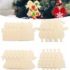 20PCS Unfinished Wooden Christmas Ornaments, Blank Paintable Wood Crafts for DIY Xmas Tree Decorations, Includes Bell, Gift Shapes for Holiday Decor - 3 of 3