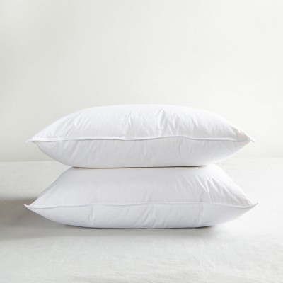 DECORATIVE DUCK FEATHER THROW/OBLONG PILLOWS, SET of 2, WHITE