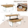 Modern Coffee Table with Lift Top, Grain Sticker, Tempered Glass Legs for DIY Art or Sticker, Perfect for Living Room or Office-Maison Boucle - 4 of 4