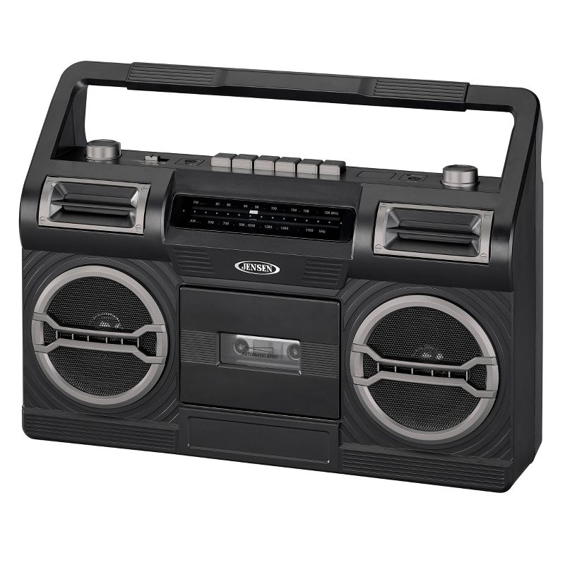 JENSEN Portable AM/FM Radio with Cassette Player/Recorder and Built-in Speakers - Black, 6 of 7