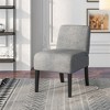 Tangkula Armless Accent Chair w/ Rubber Wood Legs Modern Vanity Chair for Bedroom - 2 of 4