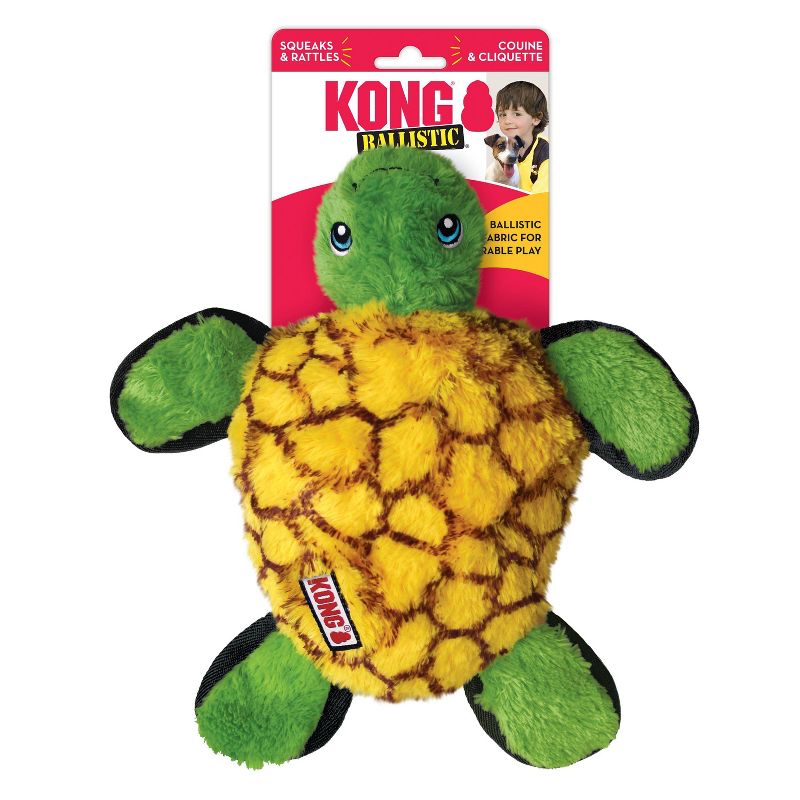 KONG Tough Plush Turtle Dog Toy - Green, 4 of 5