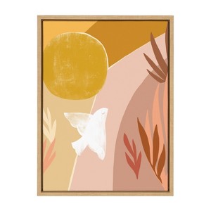 18" x 24" Sylvie Sunrise Dove Framed Canvas by Kate Aurelia Holloway Natural - Kate & Laurel All Things Decor: Modern Style - 1 of 4