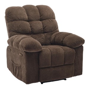 GustoWave Overstuffed Manual Recliner Chair,  Breathable Fabric Reclining Chair with Side Pockets, Steel Frame, Lazy Boy Recliner Single Sofa - 1 of 4