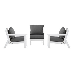 WestinTrends Avalon Outdoor Patio HDPE Loveseat Sofa with Patio Cushions - 1 of 4