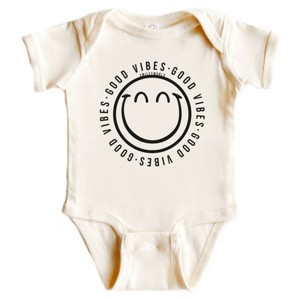 The Juniper Shop SmileyWorld Good Vibes Outline Baby Short Sleeve Bodysuit - 1 of 4