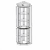 KTMBDW Glass Display Curio Cabinet with Tempered Glass Doors and Shelves, Curved Wood Corner Cabinet for Bar and Liquor Storage - 4 of 4