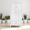 Tall Storage Cabinet with 4 Drawers and Adjustable Shelves, Freestanding Solid Wood & MDF Cabinet with Doors, Anti-Tip Device - 4 of 4
