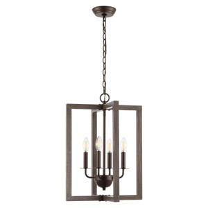 Winter 4 Light 16" Pendant - PND4164 - Walnut/Oil Rub Bronze - Safavieh - 1 of 4