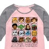 Girls' - Star Wars - Yoda and Friends Face Grid Shirt Tail Raglan Graphic T-shirt - 2 of 3