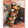 GALAXHERO Nightstand Set of 2 with Charging Station, LED Bedside Table with 2 Drawers Fabric Storage Dresser Modern Night Stand with Bluetooth Lights - 2 of 4