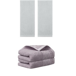 REGALWOVEN 4 Pcs Solid Soft Absorbent Hand Towel for Bathroom 14" x 30" - 1 of 4