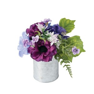 Sullivans Artificial Mixed Floral in Container 8"H Purple - 1 of 3