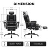 Grungis PU Leather Swivel Office Chair with Liftable Headrest,Gaming Chair with Lumbar Support and High Backrest,Computer Chair for Office - 3 of 4