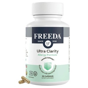 Freeda Natural Allergy Support with Quercetin, Bromelain & Nettle Leaf – Vegan, Kosher, Gluten Free – 100 Capsules - 1 of 4