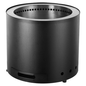 VEVOR Smokeless Fire Pit Stove Bonfire, H: 15.4 in x Dia: 19.3 in ,Wood Burning Fireplaces with Removable Ash Pan, Black - 1 of 4