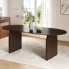 PexFix 79" x 33.5" Farmhouse Solid Wood Dining Table with Arched Legs Oval Kitchen Table Walnut for Dining Room & Kitchen - 3 of 4