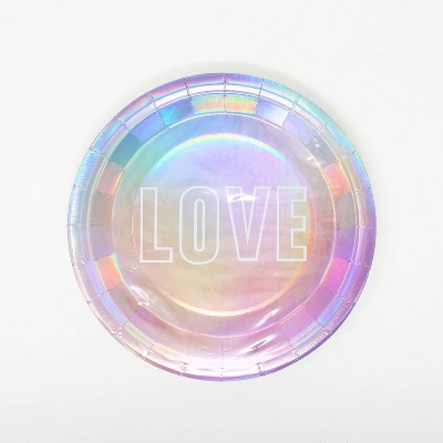 LGBT Pride 10ct 'Love' Dinner Paper Plates