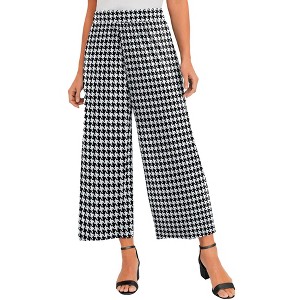 Jessica London Women's Plus Size Stretch Knit Wide Leg Crop Pant - 1 of 4
