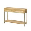 VYNXARIA Entryway Table, Console Table with Two Drawers, Retro Hallway Table with Striking Geometric Design for Entryway and Living Room (Natural) - 4 of 4