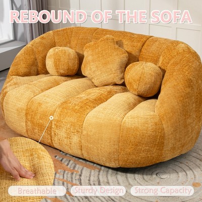 MOONMISS Chenille Bean Bag Chair Lazy Chair Durable Comfort Lounger High Back Bean Bag Chair Couch