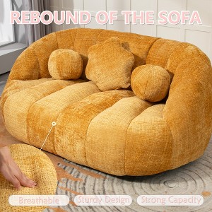 MOONMISS Chenille Bean Bag Chair Lazy Chair Durable Comfort Lounger High Back Bean Bag Chair Couch - 1 of 4
