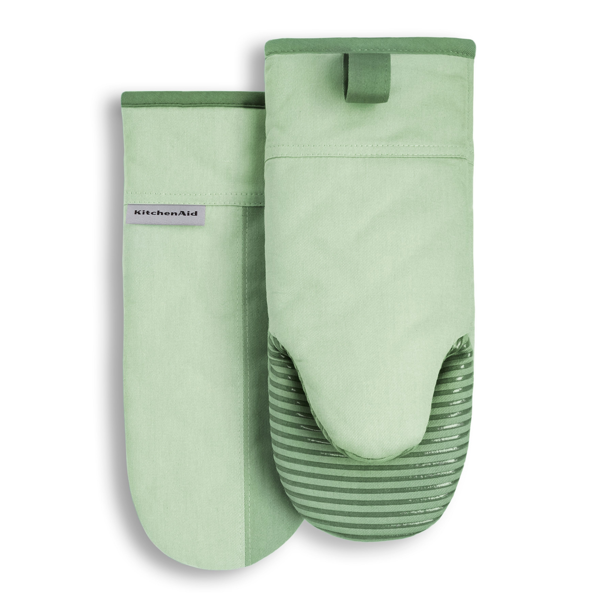 KitchenAid Beacon Two-Tone Oven Mitts 2-Pack, Pistachio/Graphite Green