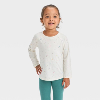Toddler Girls' Stars Long Sleeve T-shirt - Cat & Jack™ Cream : Target