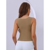 Allegra K Women's Square Neck Warm with Built-In Bra Ribbed Tank Undershirts - 2 of 4