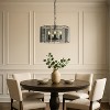 ALOADECOR 5-Light 20'' Modern Smoked Glass Drum Brass Chandelier Dimmable and Ajustable For Dining Room Living Room - 2 of 4
