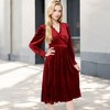 Anna-Kaci Women's Velvet Dress with Smocked Bodice and Ruffled V-Neck - image 3 of 4